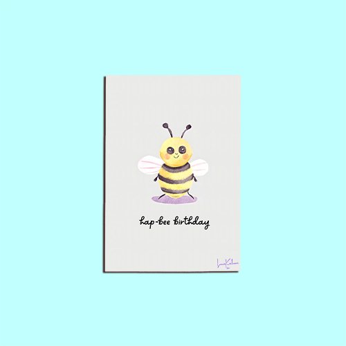 Hap-Bee Birthday' Bee Greeting Card