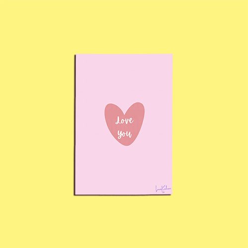 'Love You' Typographic Greeting Card