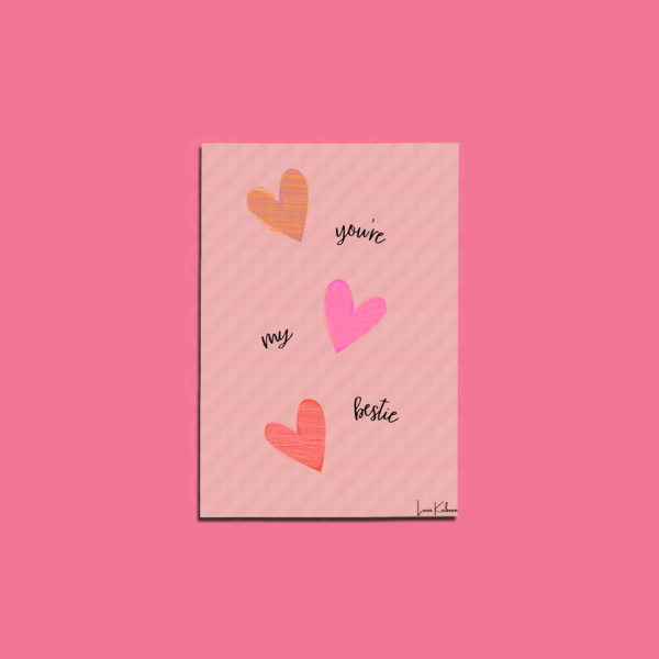 Doodle Heart 'You're My Bestie' Greeting Card