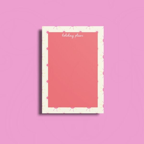 Funky Sunshine 'Holiday Plans' A5 Notepad