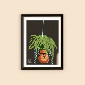 Hanging Plant print. Adorn your walls with plants that won't die - perfect for the plant parents and plant averse alike.