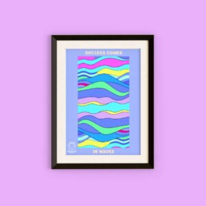 Vibrant Pastel 'Success Comes In Waves' Print