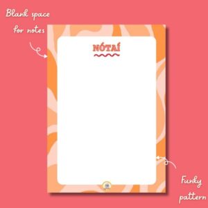 Peach A5 'Nótaí' Notepad | Funk-tional Stationery