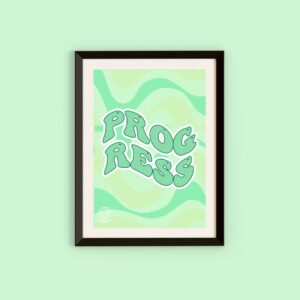 Hand Illustrated 'Progress' Bubble Typography Print