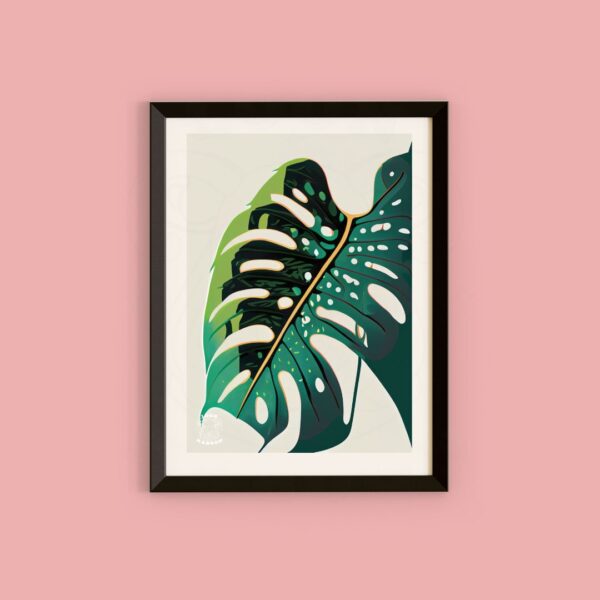 Minimalistic Monstera Plant print. Adorn your walls with plants that won't die - perfect for the plant parents and plant averse alike.