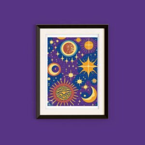 Celestial Sun, Moon & Stars Print