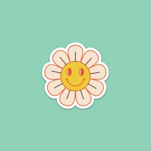 Cute Doodle Style Daisy Funky Durable Sticker