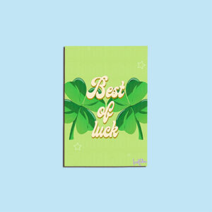 'Best of Luck' A6 Four Leaf Clover Greeting Card