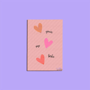 'You're My Bestie' A6 Doodle Heart Greeting Card