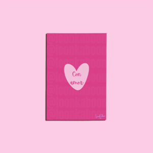 Vibrant Pink 'Con Amor' A6 Greeting Card