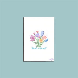 Pastel 'Thanks A Bunch' Floral Greeting Card