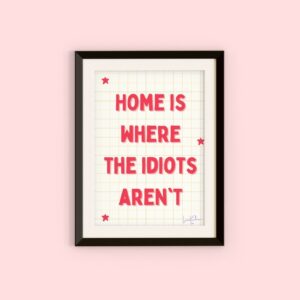 Home is Where the Idiots Aren't Typography Print