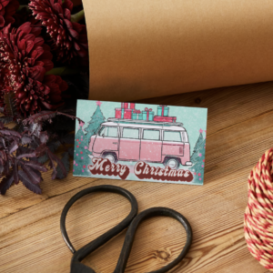 Retro VW Van Christmas Tag