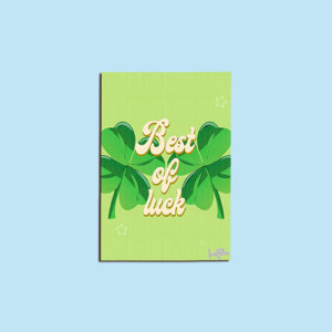 "Best of Luck" Greeting Card | Four-Leaf Clover Design