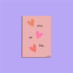 "You're My Bestie" Card | Cute Heart Design