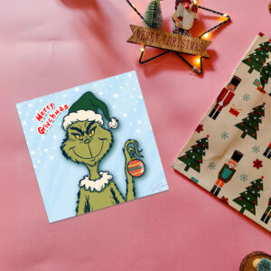 Grinch Christmas Card - Merry Grinchmas Typography