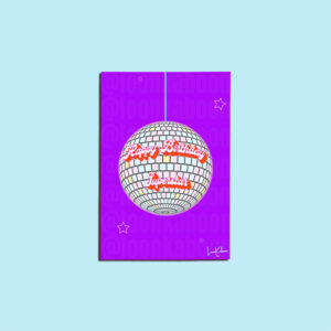 Happy Birthday Superstar Card | Disco Ball Birthday Design