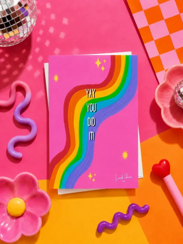 Rainbow 'Yay You Did It' Card
