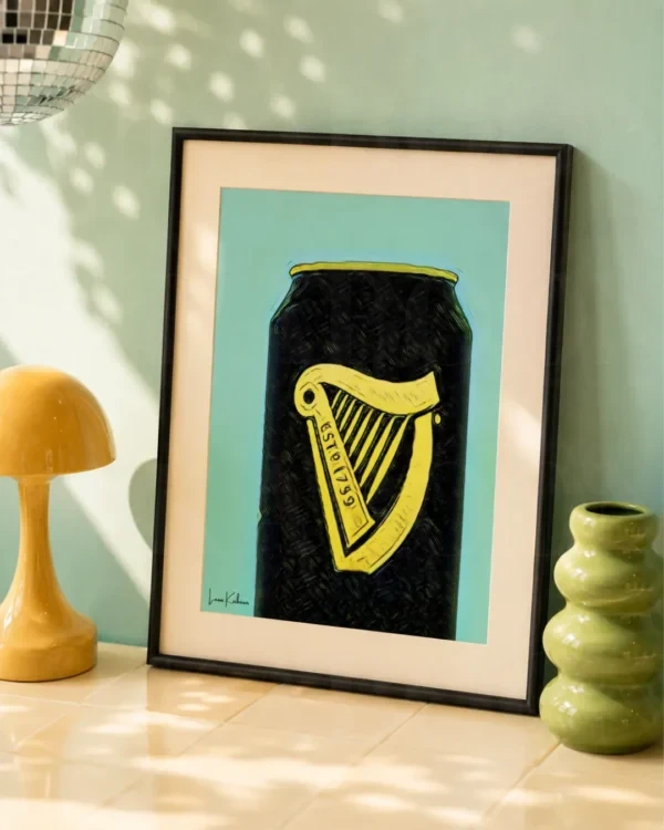 Retro Layered Cropped Guinness Can Print