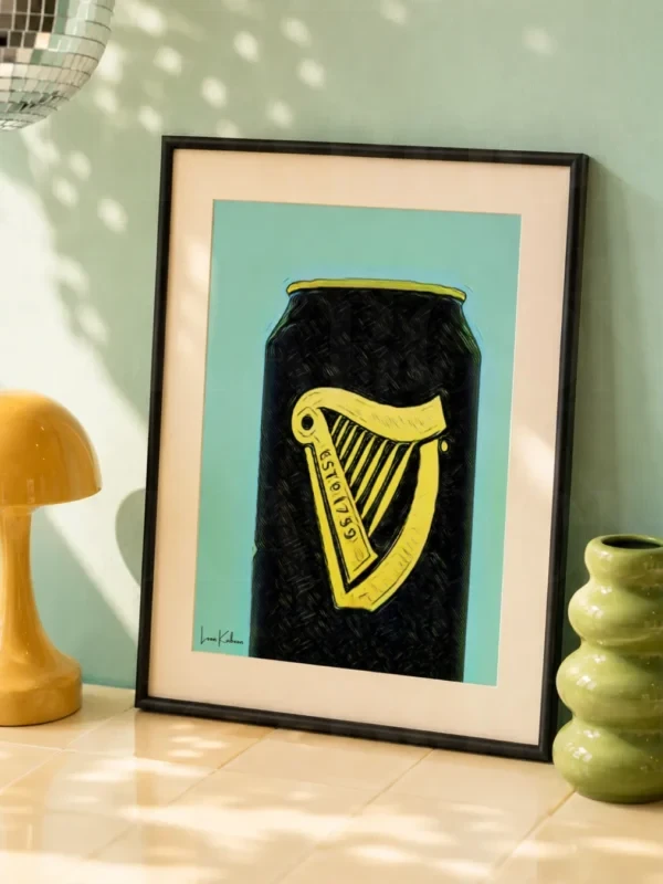 Retro Layered Cropped Guinness Can Print