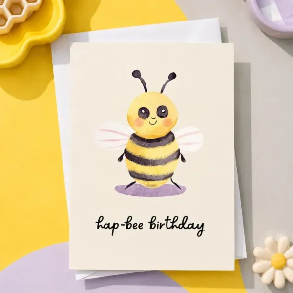 'Hap-bee Birthday' Bee Card