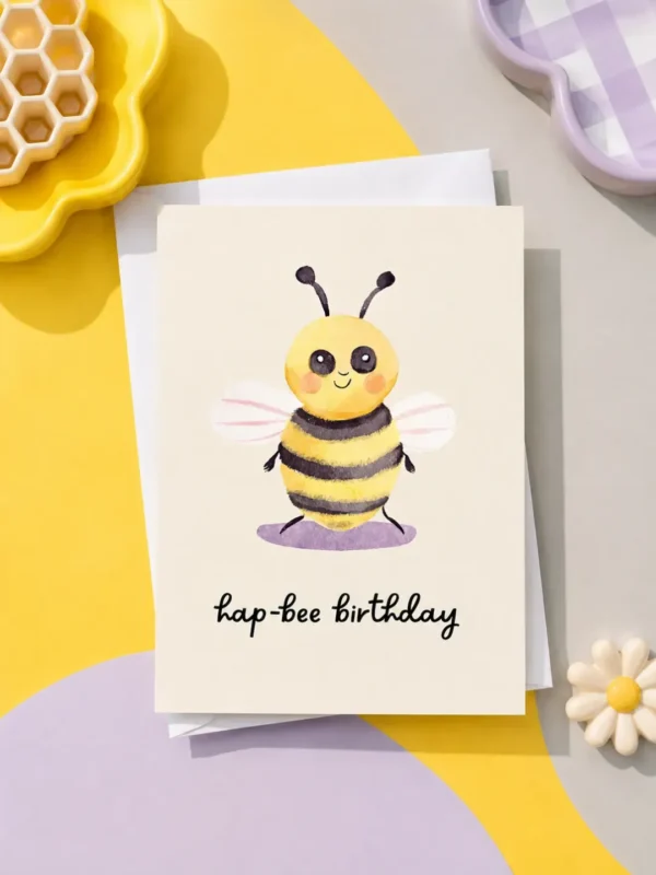 'Hap-bee Birthday' Bee Card