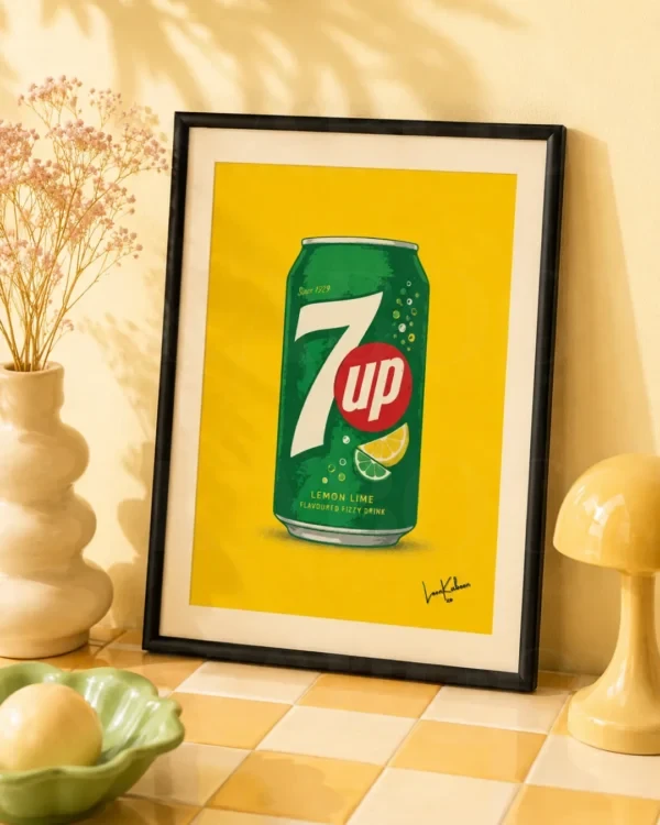 Retro Layered 7Up Can Print