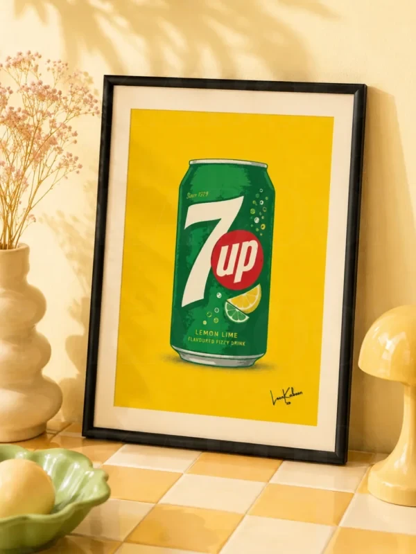 Retro Layered 7Up Can Print