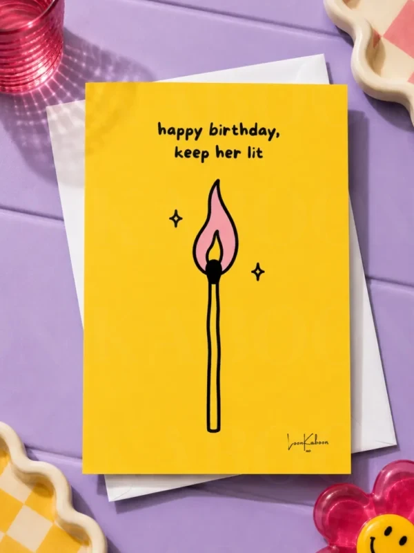 ‘Keep Her Lit’ Irishism Birthday Card | Loon Kaboon