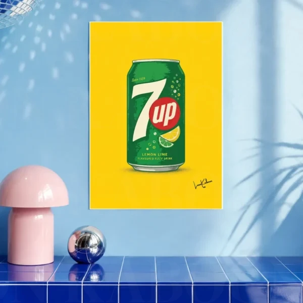 Retro Layered 7Up Can Print A3 art print by Loon Kaboon