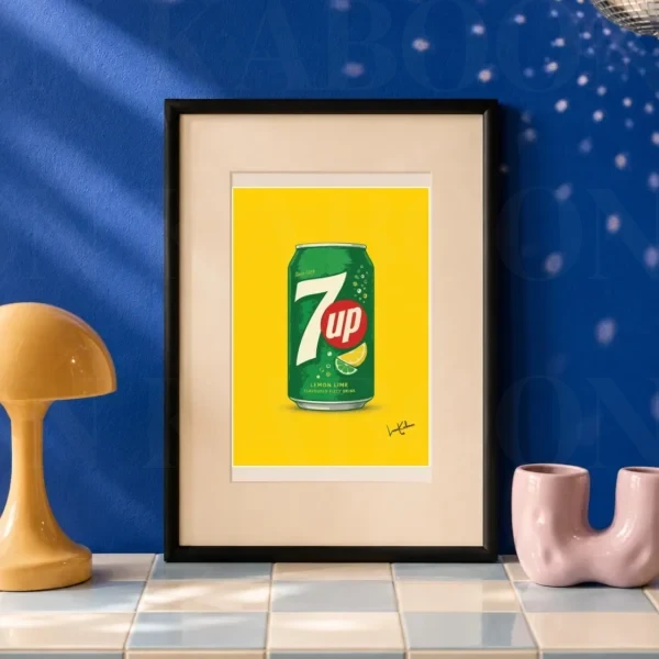 Retro Layered 7Up Can Print A5 art print by Loon Kaboon
