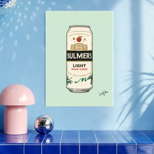 Retro Layered Bulmers Light Can Print A3 art print by Loon Kaboon