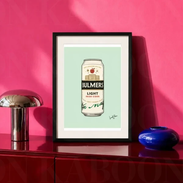 Retro Layered Bulmers Light Can Print A4 art print by Loon Kaboon
