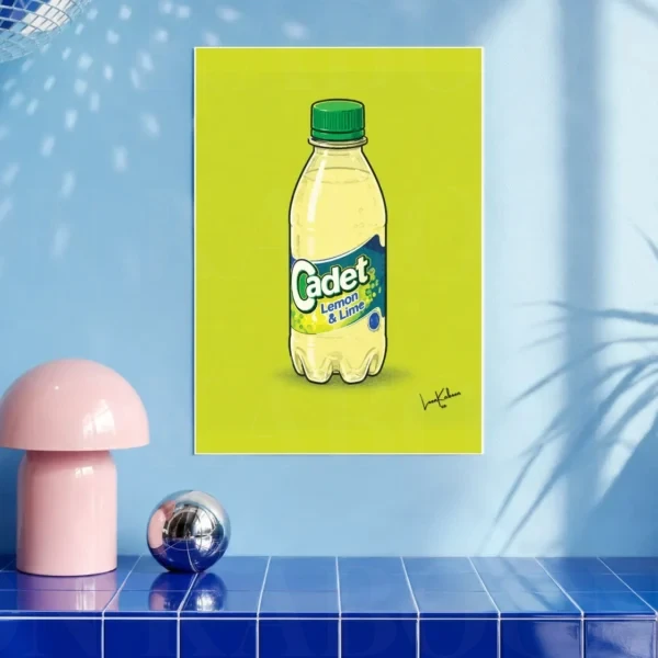 Retro Layered Cadet Lemon & Lime Print A3 art print by Loon Kaboon