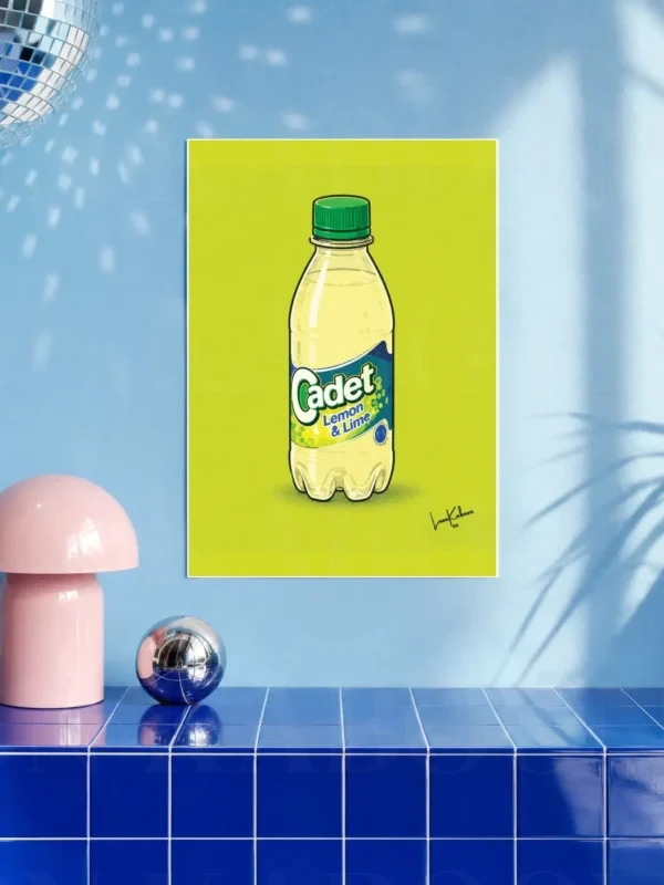 Retro Layered Cadet Lemon & Lime Print – A3 Prints | Loon Kaboon
