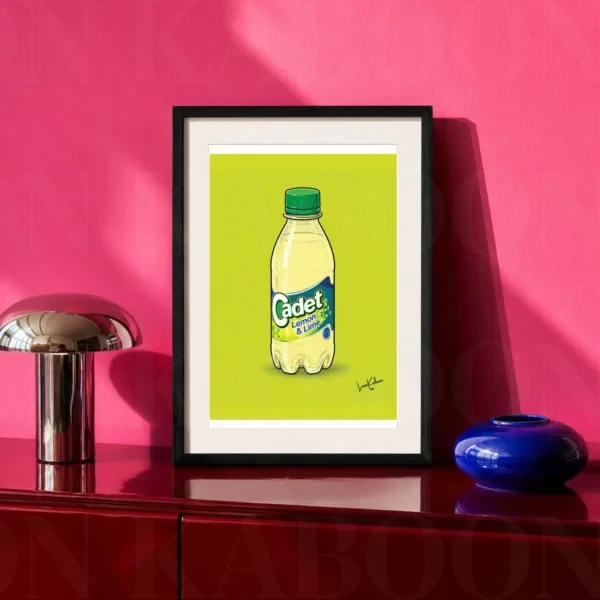Retro Layered Cadet Lemon & Lime Print A4 art print by Loon Kaboon