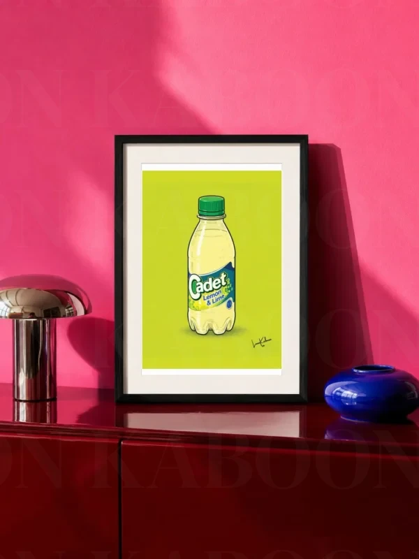 Retro Layered Cadet Lemon & Lime Print – A4 Prints | Loon Kaboon