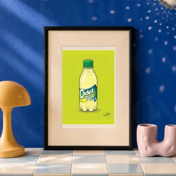 Retro Layered Cadet Lemon & Lime Print A5 art print by Loon Kaboon