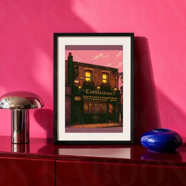 The Cobblestone Pub Print A4 art print by Loon Kaboon