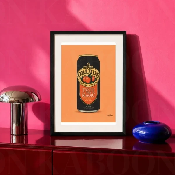 Retro Layered Druids Cider Can Print A4 art print by Loon Kaboon