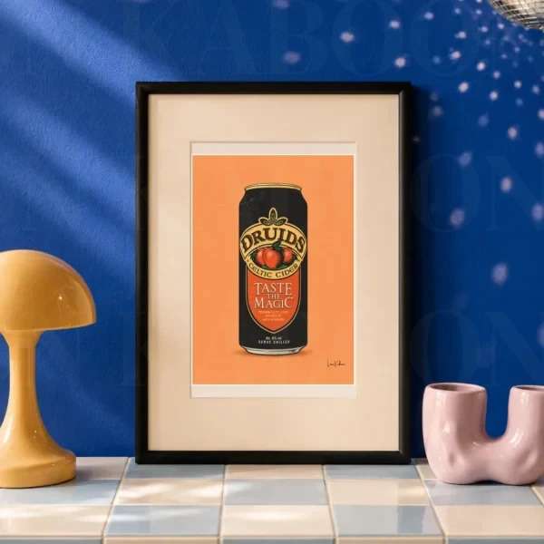 Retro Layered Druids Cider Can Print A5 art print by Loon Kaboon