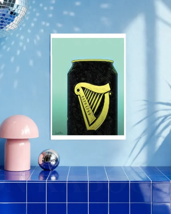 Retro Layered Cropped Guinness Can Print