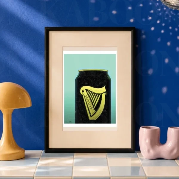 Retro Layered Cropped Guinness Can Print A5 art print by Loon Kaboon