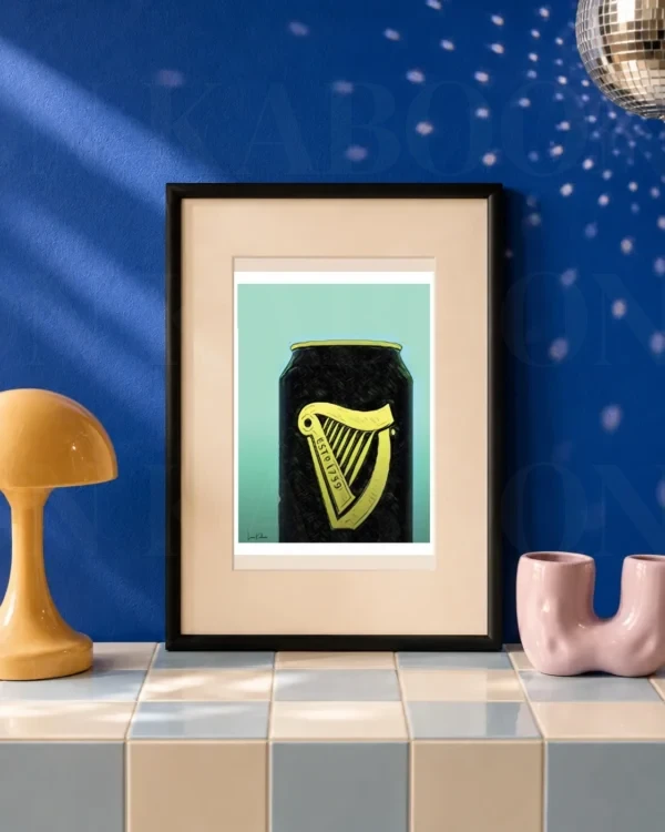 Retro Layered Cropped Guinness Can Print