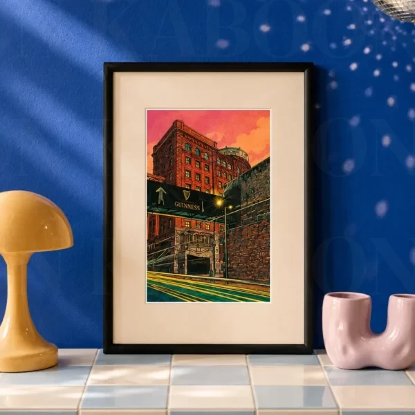 Guinness Factory James’s Gate at Dusk Print A5 art print by Loon Kaboon