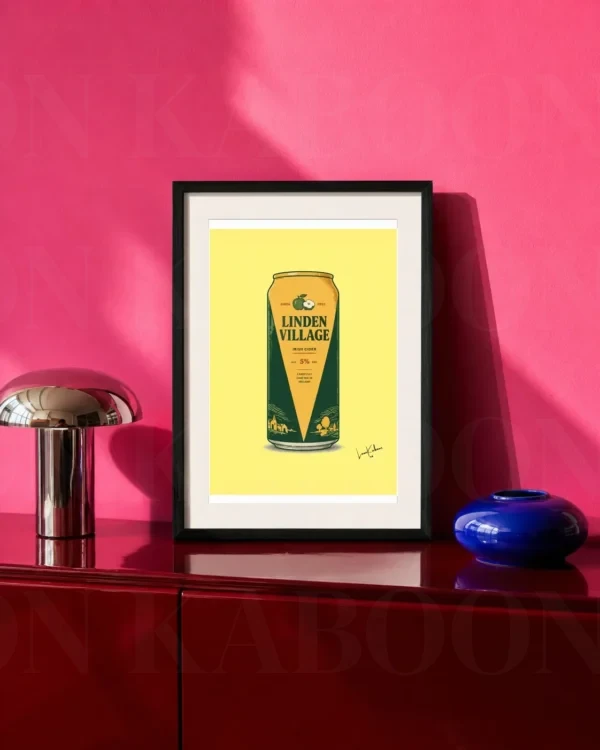 Retro Layered Linden Village Cider Can Print