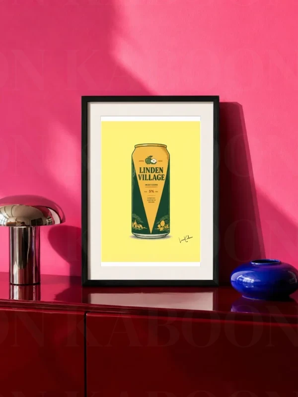 Retro Layered Linden Village Cider Can Print – A4 Prints | Loon Kaboon
