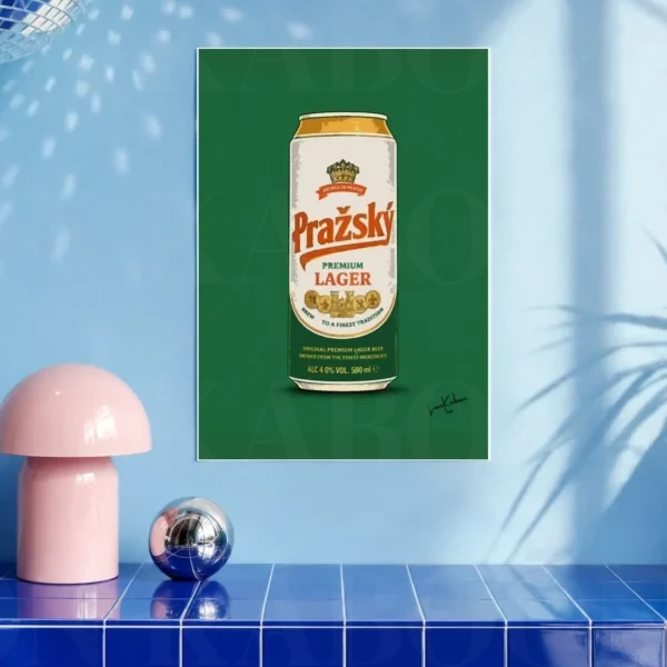 Retro Layered Prazsky Can Print A3 art print by Loon Kaboon