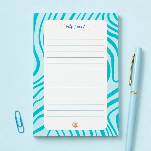 01_Bits_I_Need_A6 Funky ‘Bits I Need’ A6 Notepad | Loon Kaboon