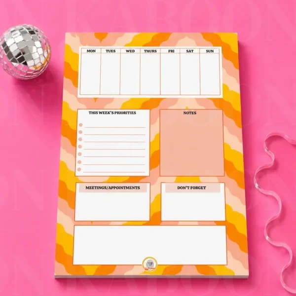 04_Weekly_Planner_A5 Funky Pattern Weekly Planner A5 Notepad | Loon Kaboon